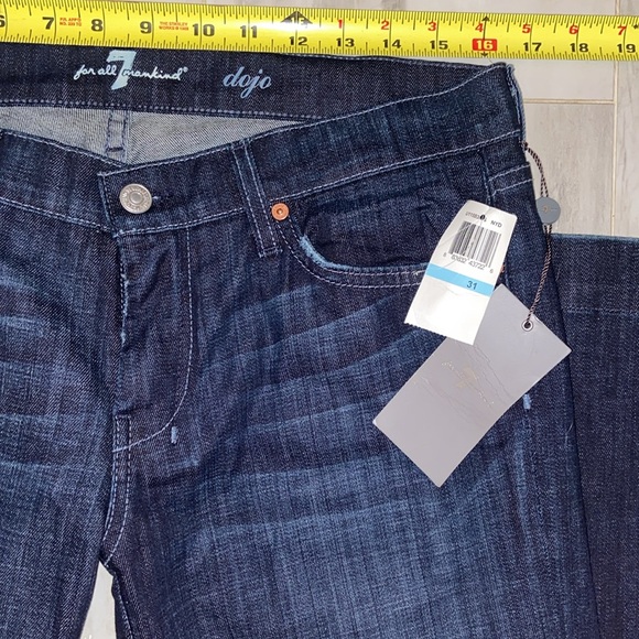 7 For All Mankind Dojo Flare, Blue 7 Pocket, Made in USA, 31x34, NWT $229 MSRP - Picture 5 of 13